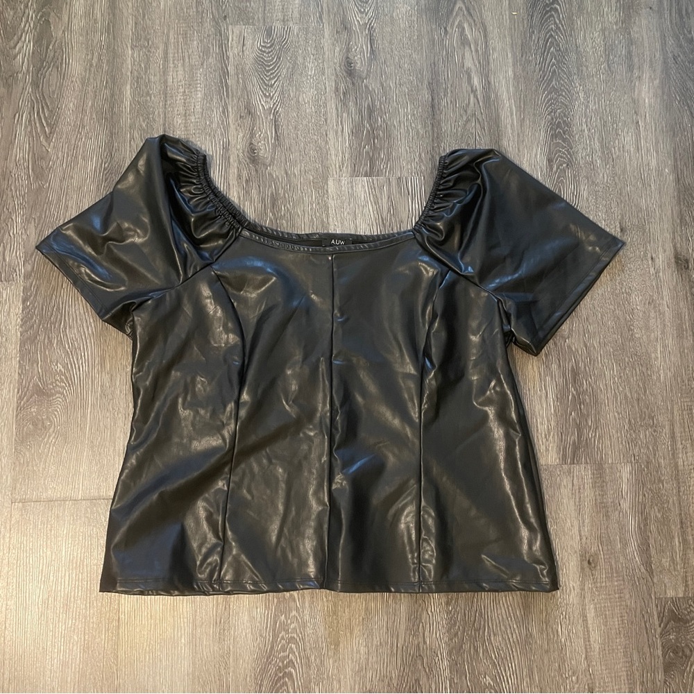 Faux Leather Top